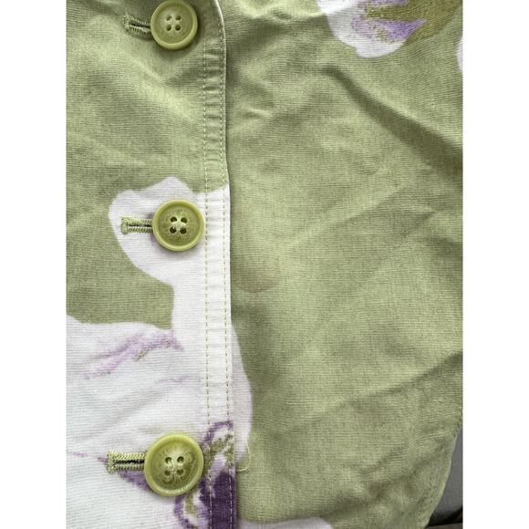 Womens Emma James Blazer Size 14 Green Floral 3/4 Sleeve Button Up - Picture 3 of 16